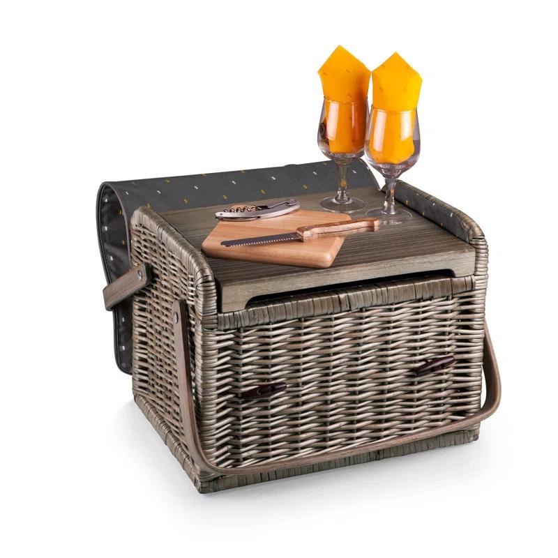 Picnic Time Kabrio Wine & Cheese Picnic Basket with Picnic Set 2