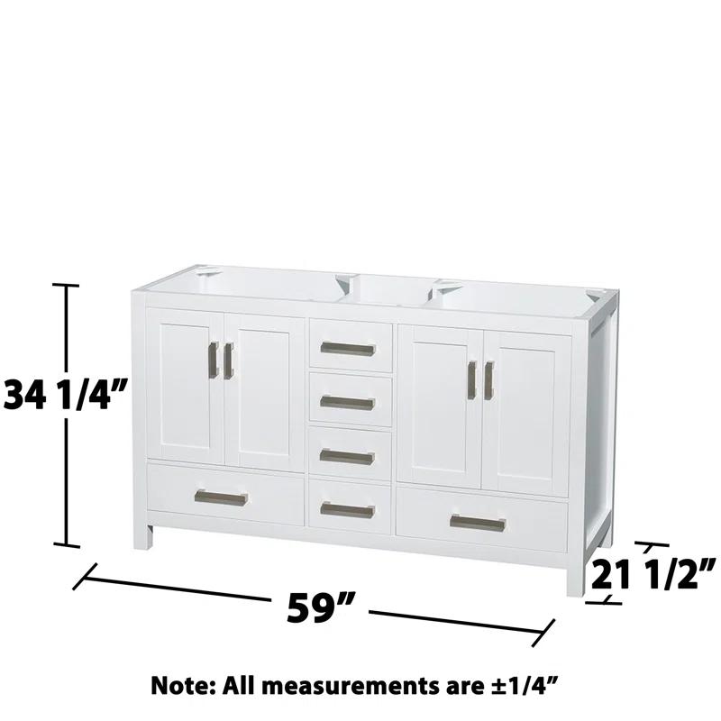 Wyndham Collection Sheffield 59" Freestanding Double Vanity Base Only