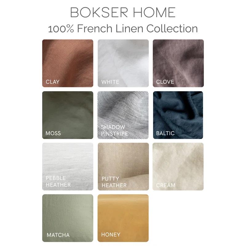 BOKSER HOME French Linen Box Stitch Quilted Sham Set
