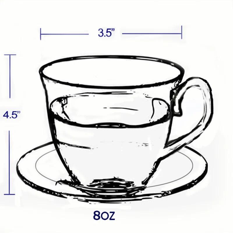 Lorren Home Trends Lorren Home Trends 4 Piece Teacup & Saucer Set