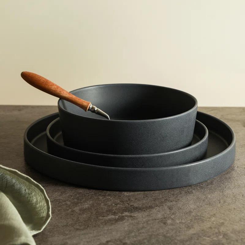 Stone By Mercer Project MODAN 24 Piece Stoneware Dinnerware Set - Service for 8