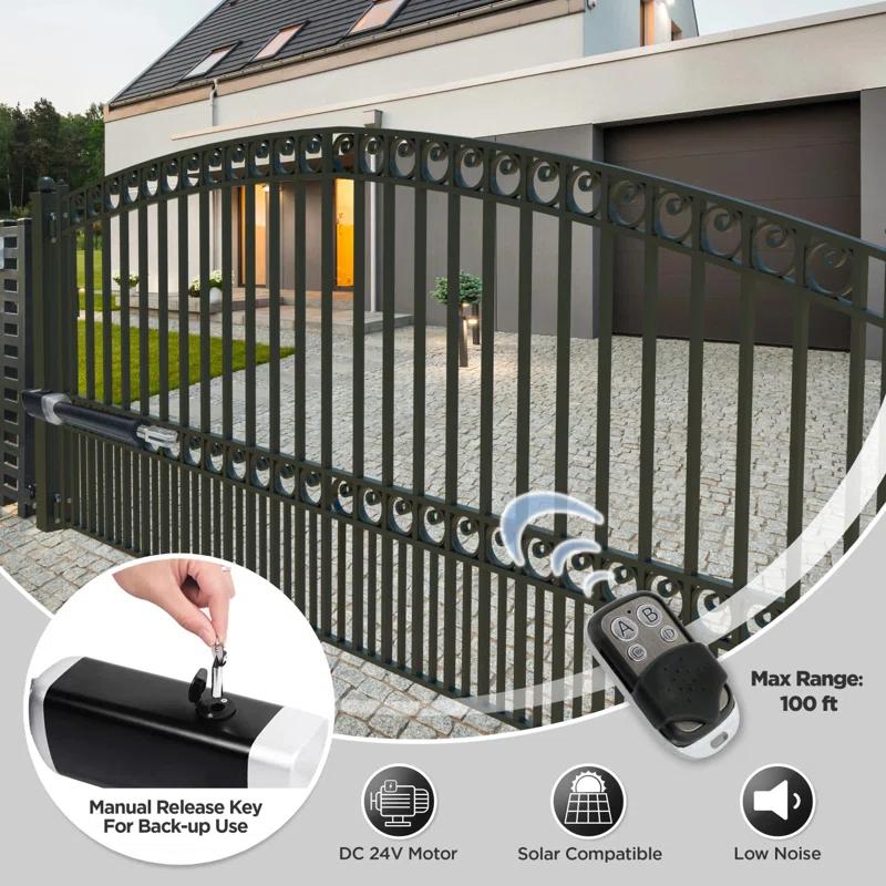 ALEKO Single Swing Gate Operator - GG850/AS850 AC/DC - Solar Kit 50W