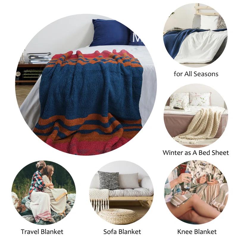 Southwest Throw Blanket, Aztec Blanket for Couch or Room Decor, Reversible Comfy Fluffy Blanket, Gift Blanket, 50 x 60 inches