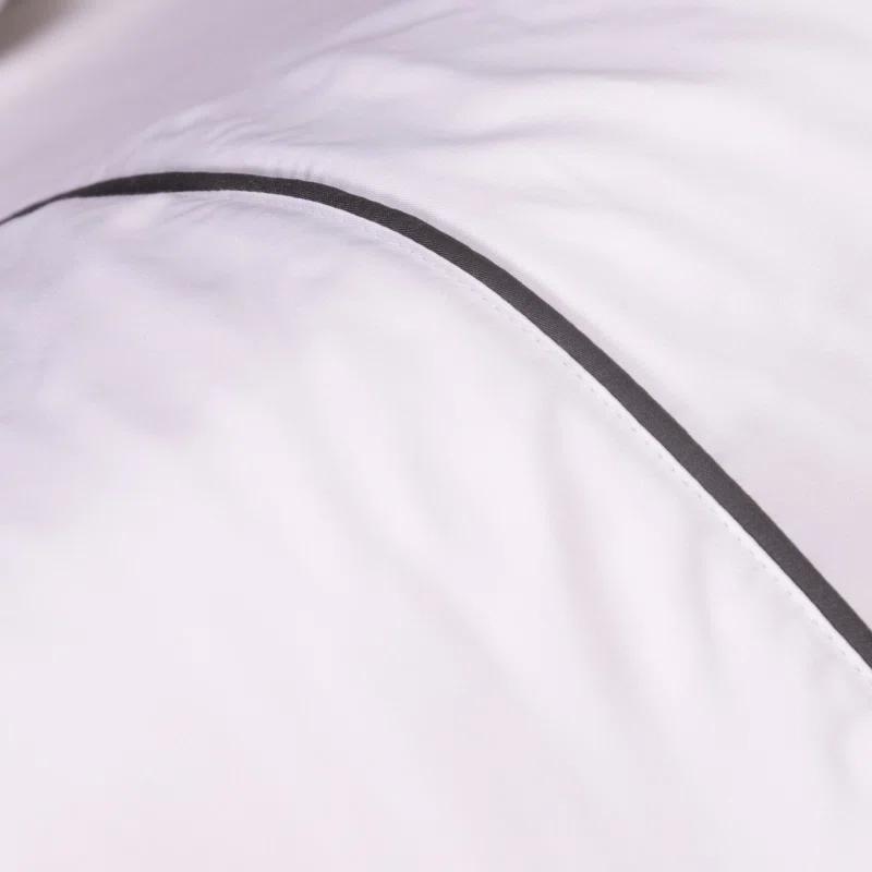 White Twin Sateen Weave Duvet Cover Set with Button Closure