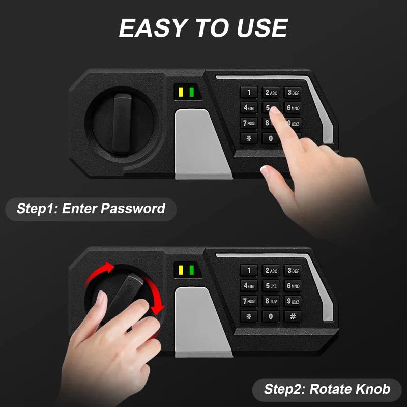 MASTER CRAFT WINDOW AND DOOR Safe Box 0.23 Cubic Feet Electronic Digital Security Box, Keypad Lock Box Cabinet Safes, Solid Alloy Steel Office Hotel Home Safe