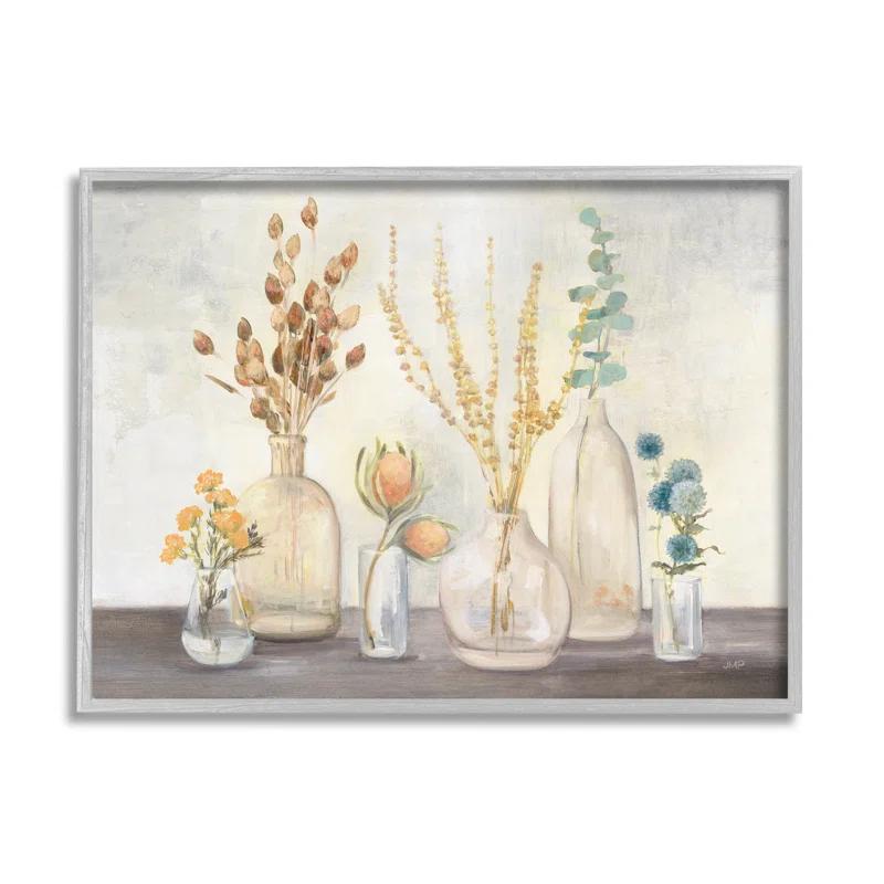 Stupell Industries Autumn Wildflower Farmhouse Bouquets Rustic Floral Painting Framed Giclee Art by Julia Purinton