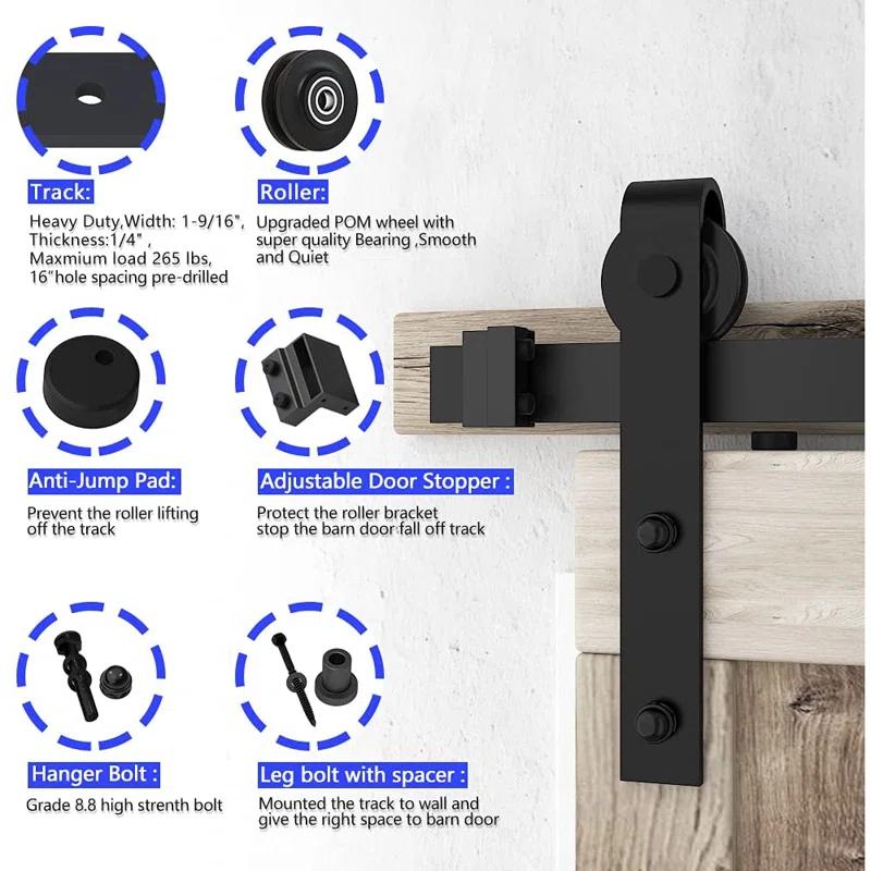 Lazio Sliding Standard Double Barn Door Hardware Kit