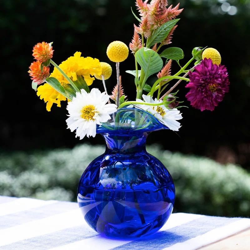 VIETRI Hibiscus Handmade Glass Table Vase