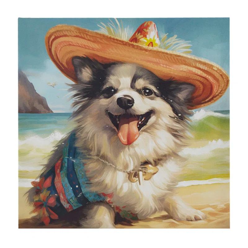 510 Design Beach Dogs Chihuahua Canvas Wall Art