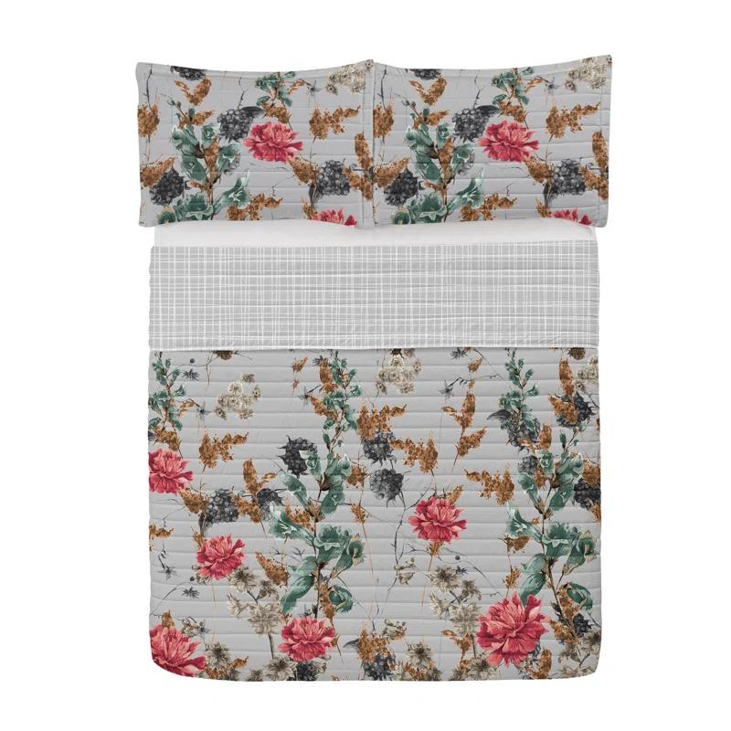 Microfiber Reversible 3 Piece Coverlet/Bedspread Set
