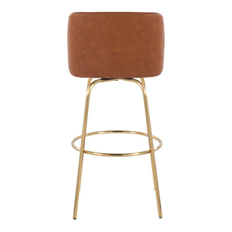 Swivel Upholstered Counter Stool with Metal Frame (Set of 2)