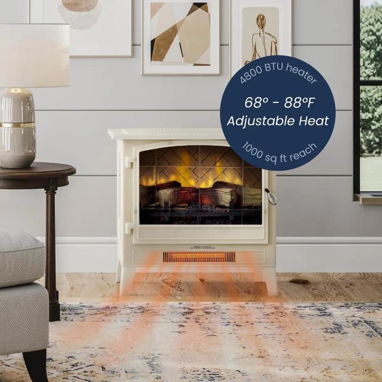 Country Living Smart Infrared Electric Fireplace Stove Heater, Alexa and Google Home Compatible