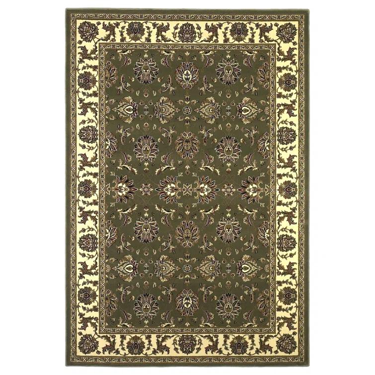 KAS Rugs Rectangle: 3'3" x 4'11" - Cambridge Ivory / Red Kashan Rug