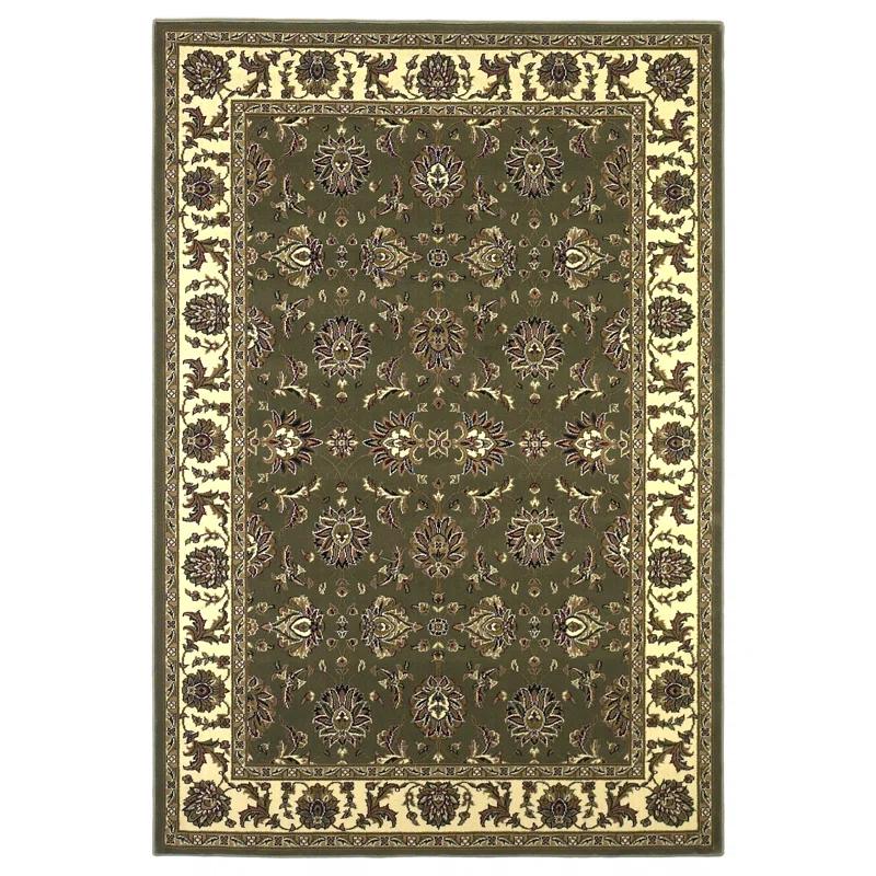 KAS Rugs Rectangle: 3'3" x 4'11" - Cambridge Ivory / Red Kashan Rug