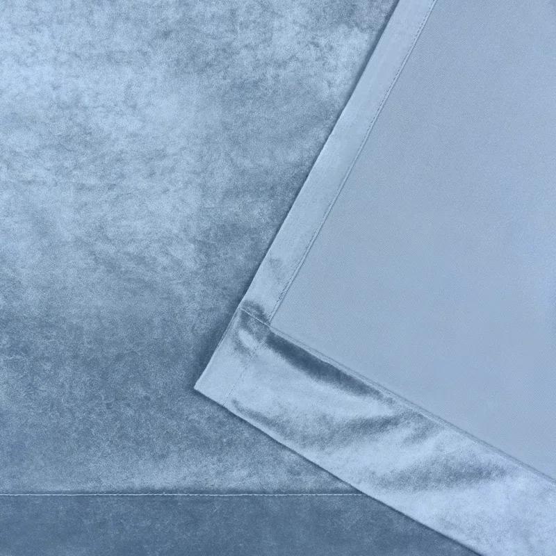 Amalgamated Textiles Exclusive Home Velvet Heavyweight Light Filtering Grommet Top Curtain Panel Pair