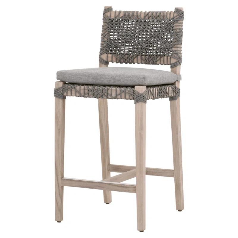 Costa Teak Outdoor 28'' Bar Stool with Cushion