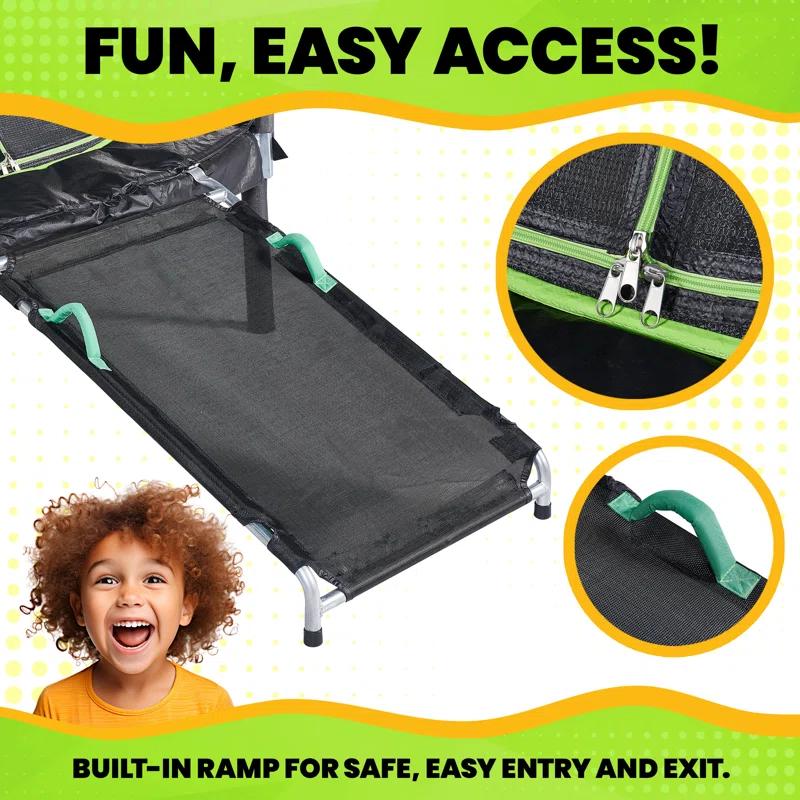 Jumpking Jumpking 7ft Round Trampoline Combo With Jumping Mat Ramp