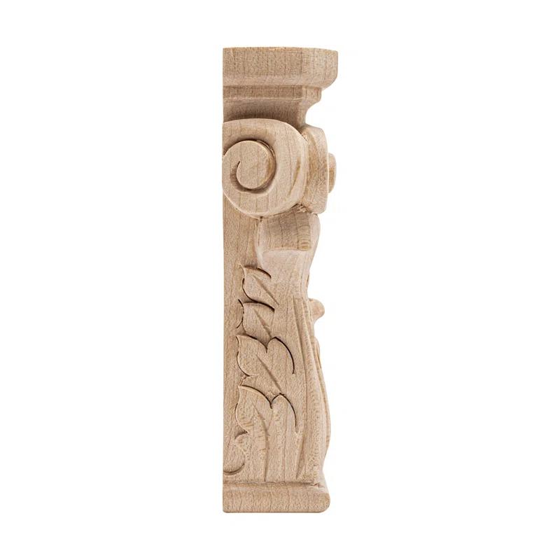 Architectural Products by Outwater L.L.C. 4 in x 3-7/8 in x 1 in Unfinished Acanthus Wood Onlay Capital Wood Applique