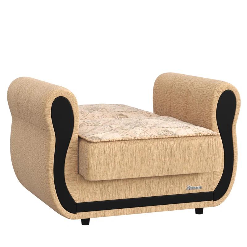 Darby Home Co Upholstered Convertible Sleeper Arm Chair with Storage