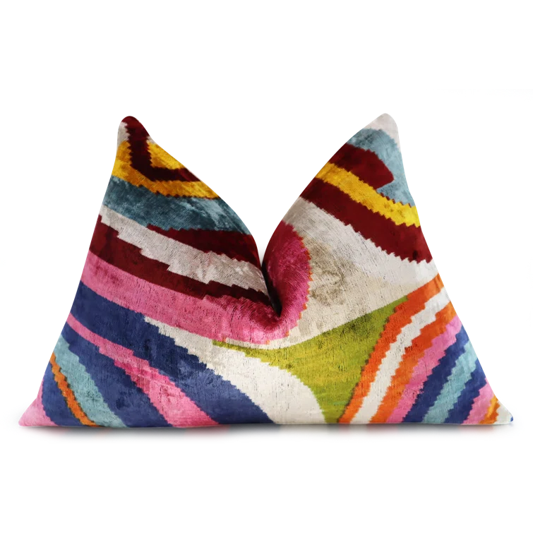 Canvello Geometric Velvet Throw Pillow