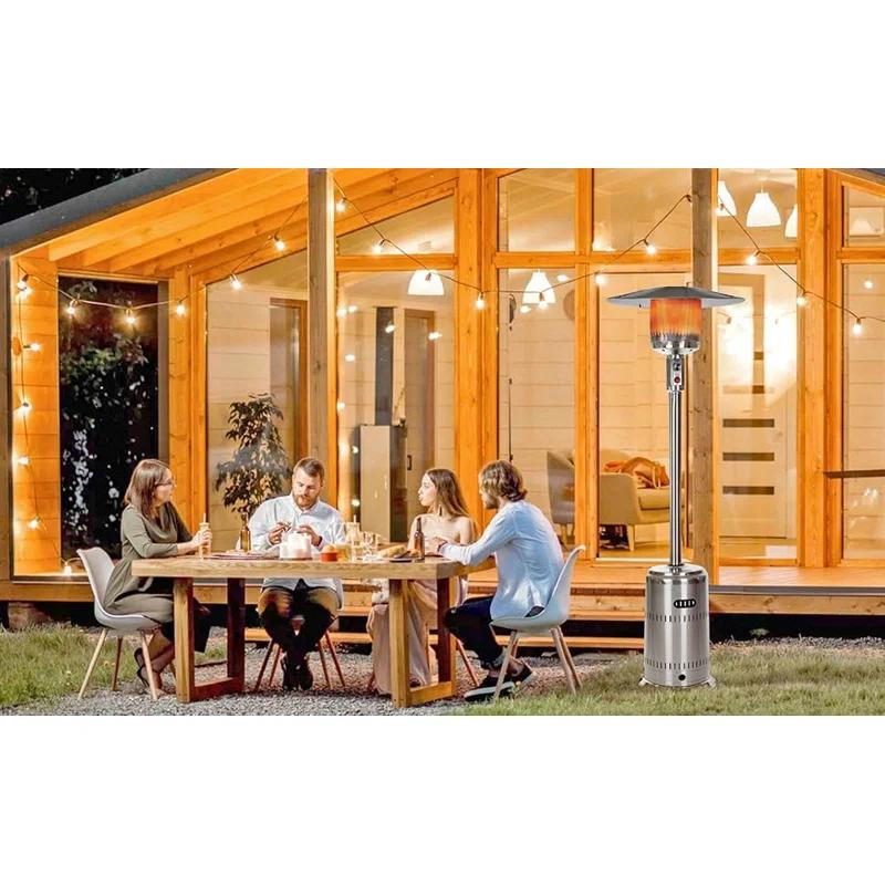 Fire Sense Fire Sense Performance Series Patio Heater with Wheels 50,000 BTU Output-Unpainted Stainless Steel