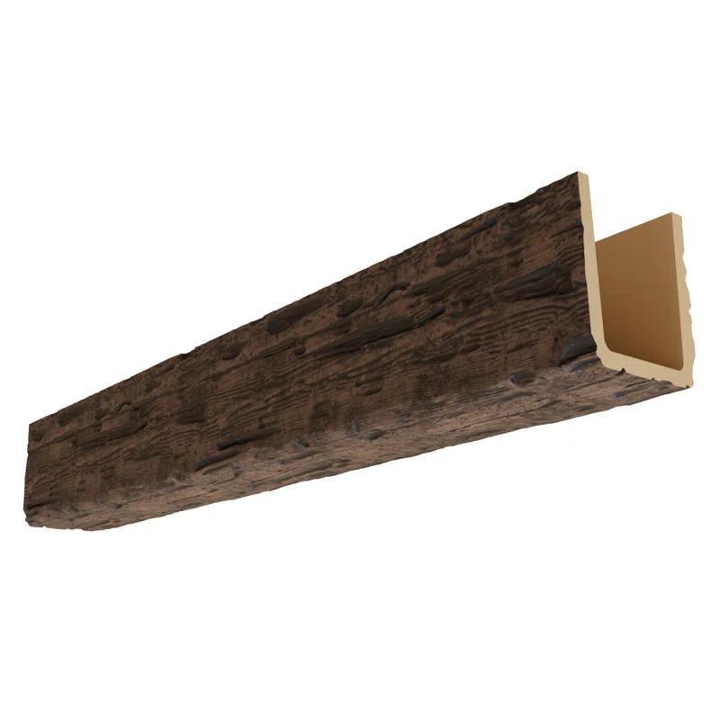 Ekena Millwork Salvaged Timber HeritageTimber Faux Wood 3-Sided Ceiling Beam (U-Beam)