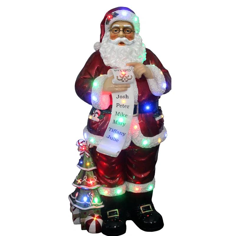 Fraser Hill Farm Indoor/Outdoor 4 ft. Christmas Santa Claus Holding Scroll & Reviews | Wayfair