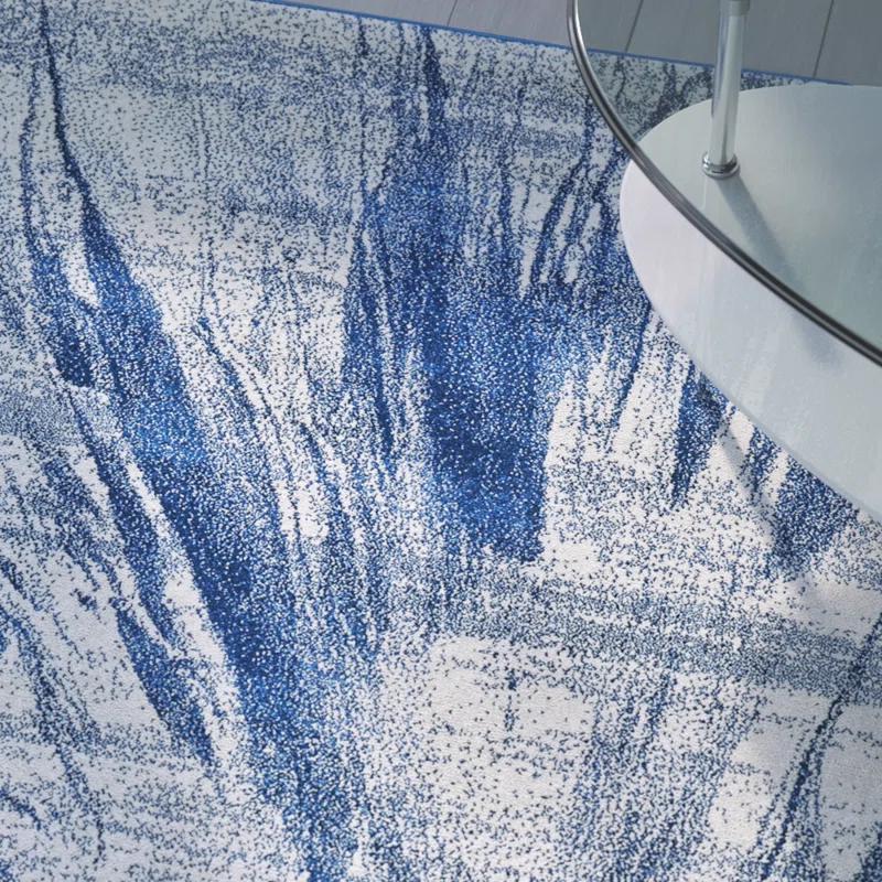 Wrought Studio™ Aveneil Abstract Cobalt Area Rug