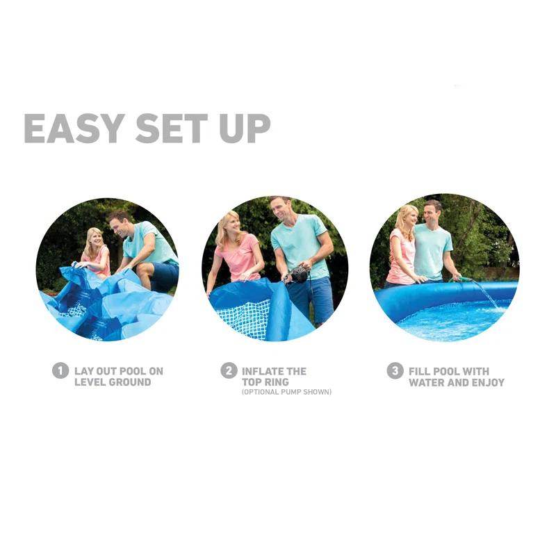Intex Intex Easy Set Inflatable Kid Swimming Pool with Filter Pump
