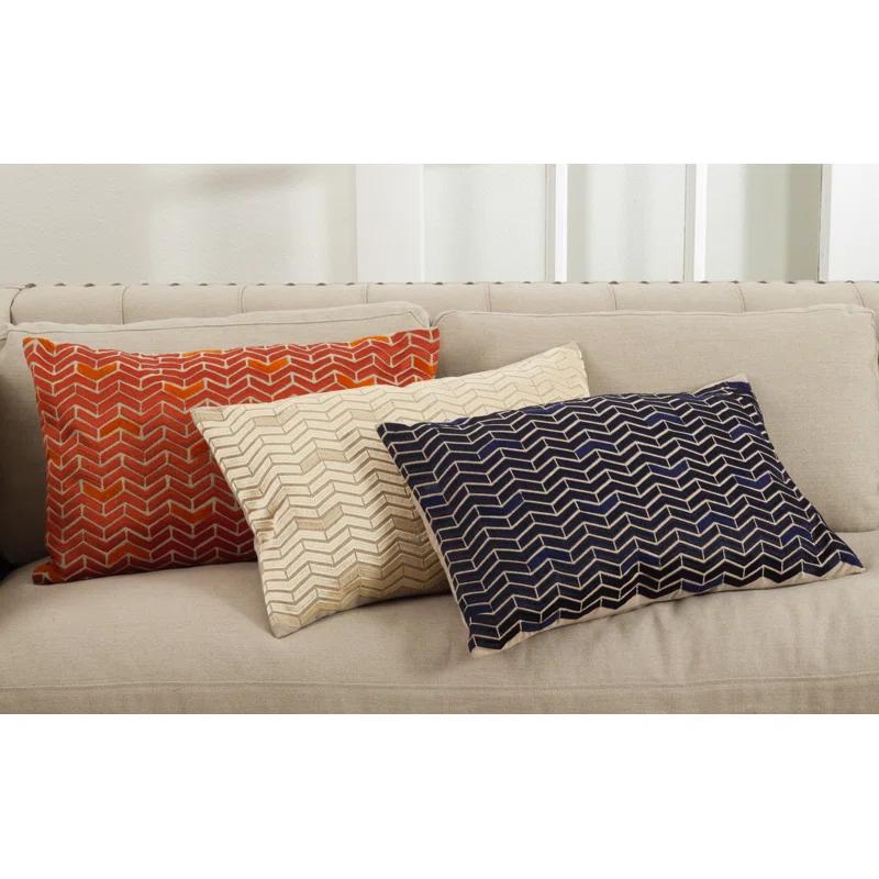 Saro Marcella Design Embroidered Cotton Throw Pillow