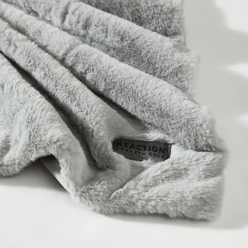 Kenneth Cole Faux Fur Solid Throw Blankets