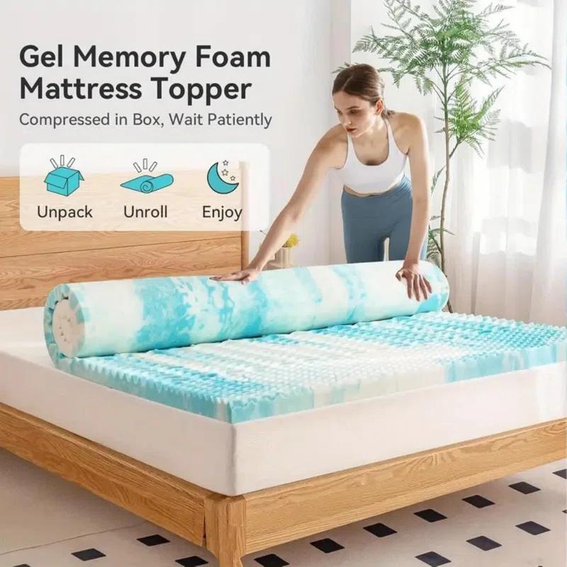 Alwyn Home 2 Inch Mattress Topper, 5-Zone Memory Foam Mattress Topper, Cooling Gel Mattress Topper, Topper For Pressure Relieve