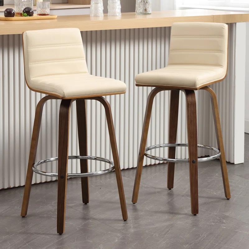 Corrigan Studio® Upholstered Swivel Stool (Set of 2)
