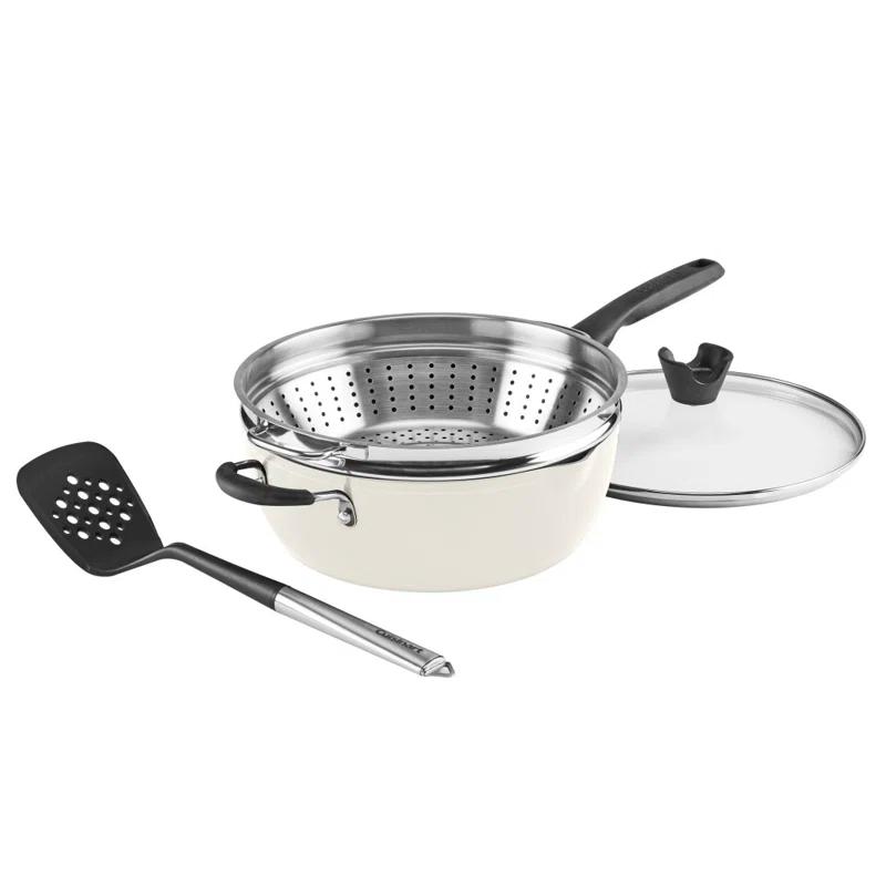 Cuisinart Preferred Pan 4 Piece Set (4.5 Qt. Multi-Purpose Pan with Cover, Steamer, Slotted Turner)