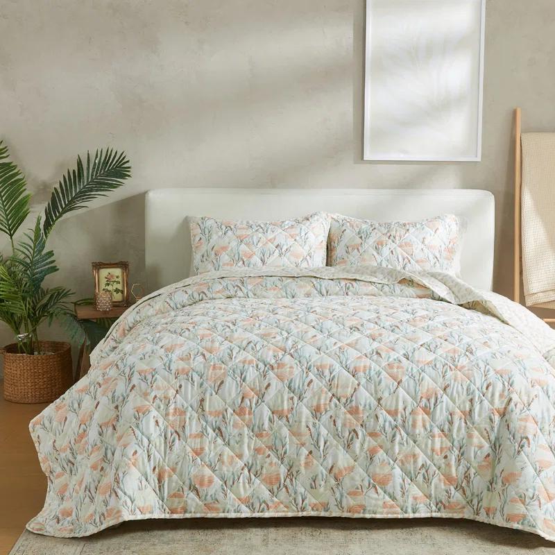 Patina Vie Maison Coastal Inspired Reversible Quilt Set with Shams