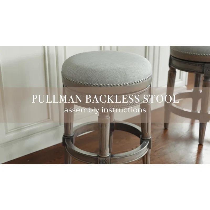 Maven Lane Maven Lane Pullman Backless Bar Stool with Vegan Leather Upholstery