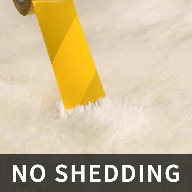 Mercer41 Area Rugs 9X12 Living Room, Cream Large Area Rug Shag Shaggy Carpet Soft Plush Furry Bedside Rug