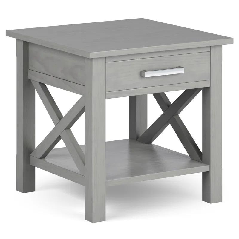 Simpli Home Kitchener 21"W Solid Mango Wood Square End Table with Storage Drawer