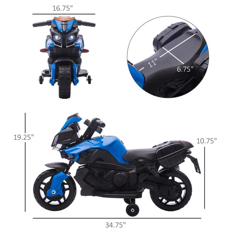 Aosom Aosom 6 Volt 1 Seater Motorcycles Battery Powered Ride On