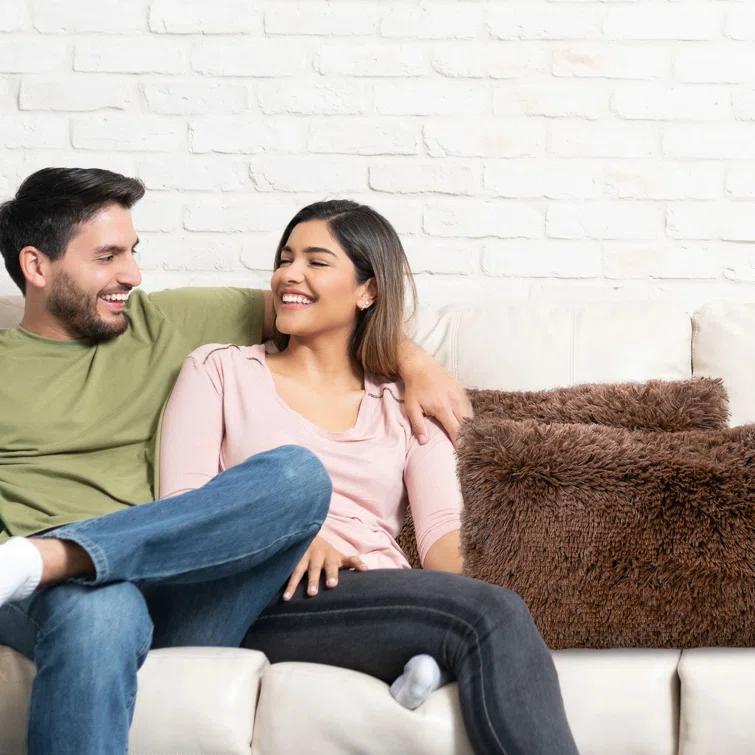 Cheer Collection Cheer Collection Shaggy Hair Decorative Throw Pillows (Set of 2)