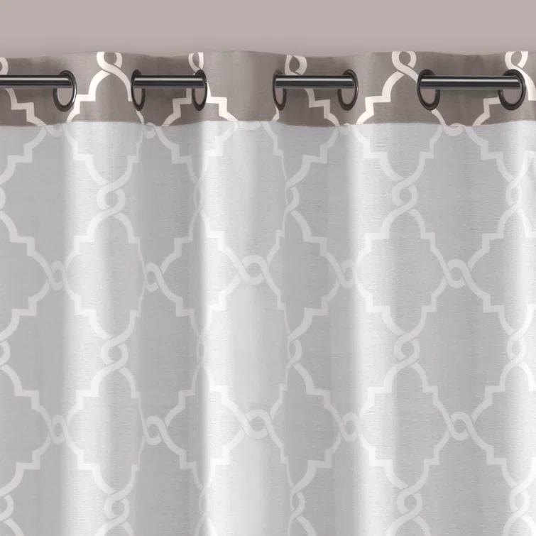 Madison Park Fretwork Print Grommet Top Single Window Curtain Panel