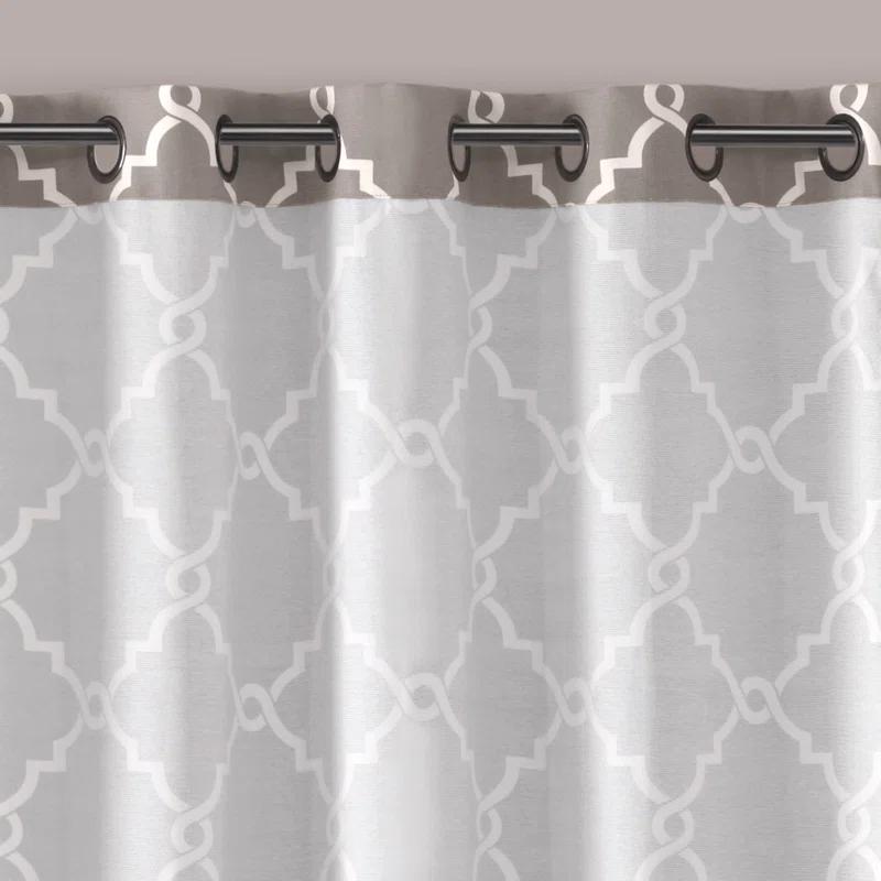 Madison Park Fretwork Print Grommet Top Single Window Curtain Panel