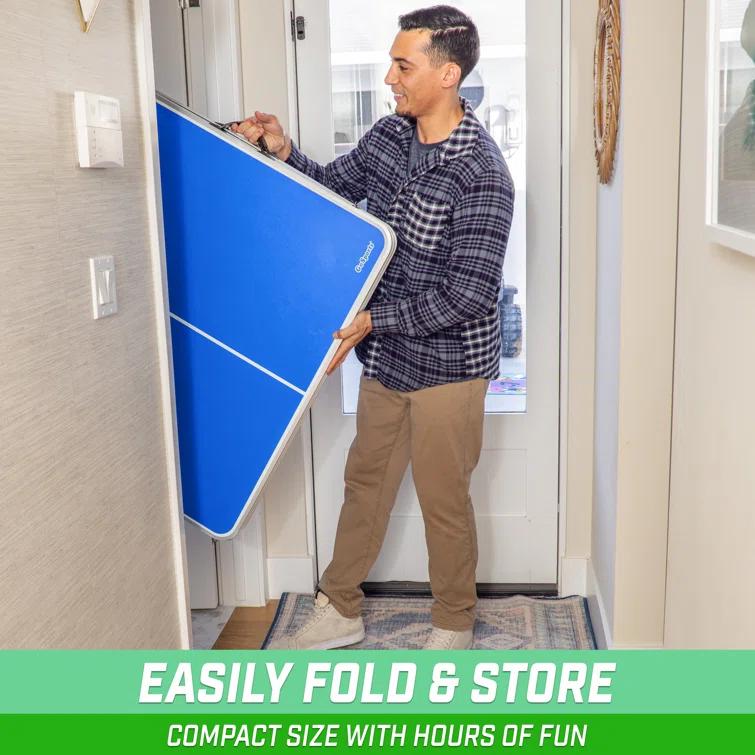 GoSports GoSports Foldable Indoor/Outdoor Table Tennis Table with Paddles and Balls - 6 x 3 ft