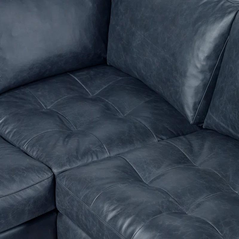 Poly & Bark Napa Corner Sectional in Full-Grain Genuine Italian Leather