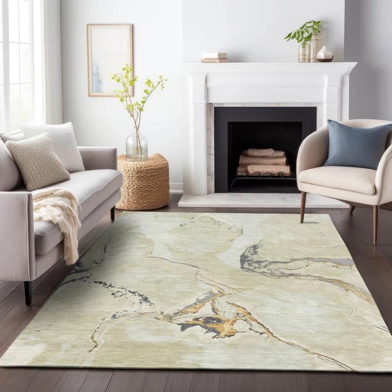 Machine Washable Indoor/Outdoor Chayden ACN1005 Ivory Rug