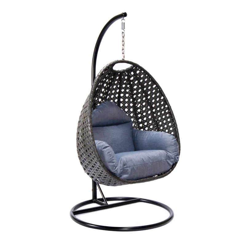 Dakota Fields Brookstonval 1 Person Hanging Egg Swing Chair with Stand
