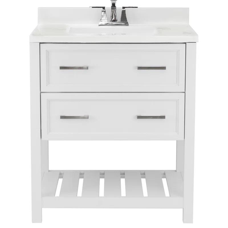 Milan 31'' Single Bathroom Vanity with Solid Surface Top