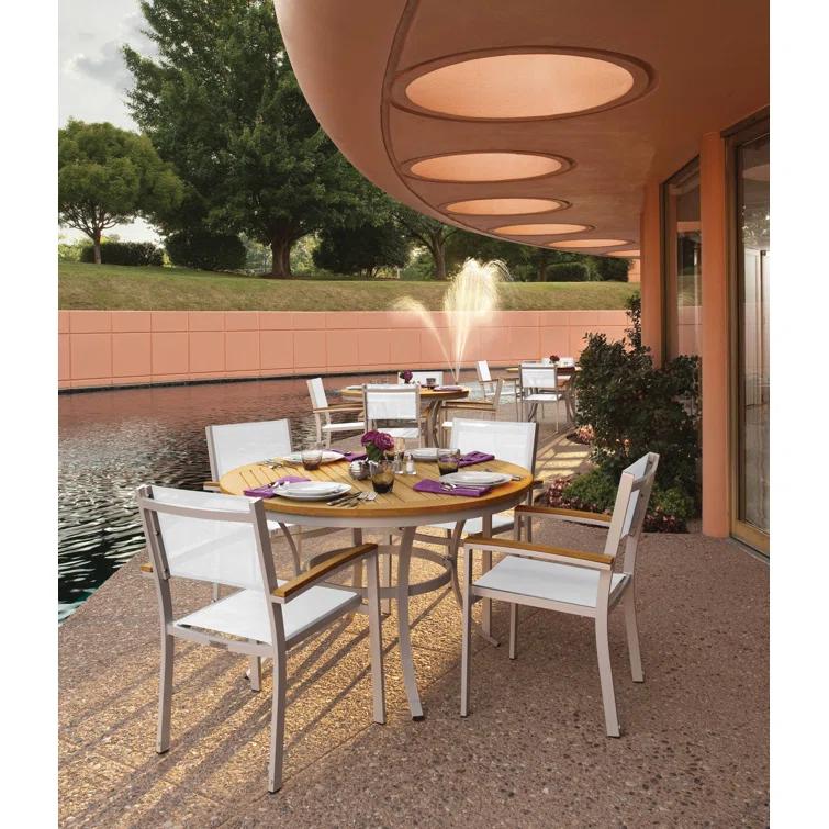 Oxford Garden Travira Stacking Patio Arm Chair (Set of 4)