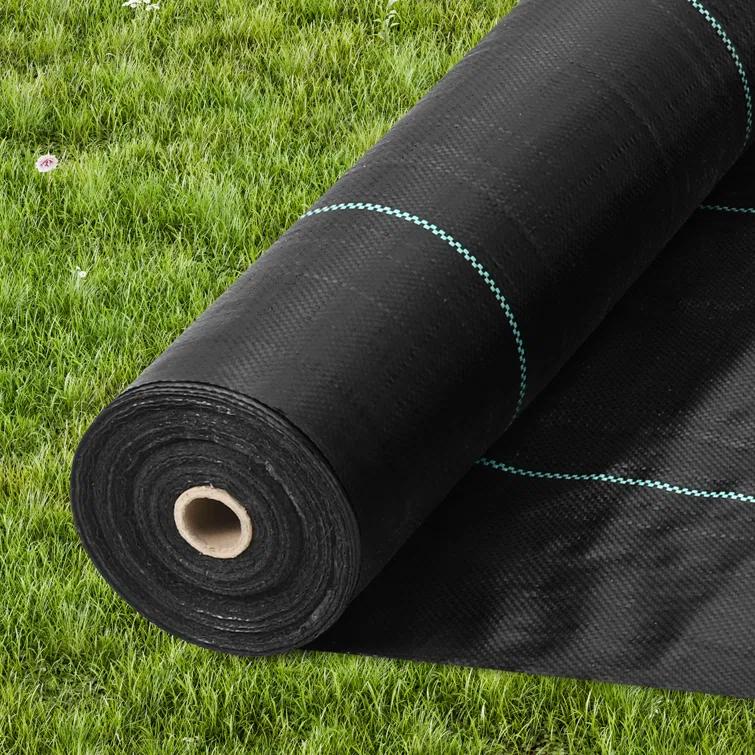 e-Joy Black Weed Barrier Landscape Premium Fabric-Heavy Duty Woven Ground Cloth With Superior Permeability Weed Control Convenient Design