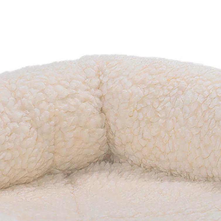 FurHaven Faux Lambswool Crate Bolster Pet Bed